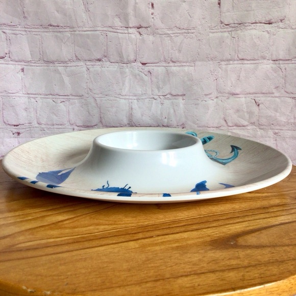 Nautical Blue Anchor and Crab Melamine Serveware Set - Picture 4 of 11